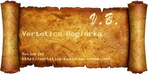 Vertetics Boglárka névjegykártya